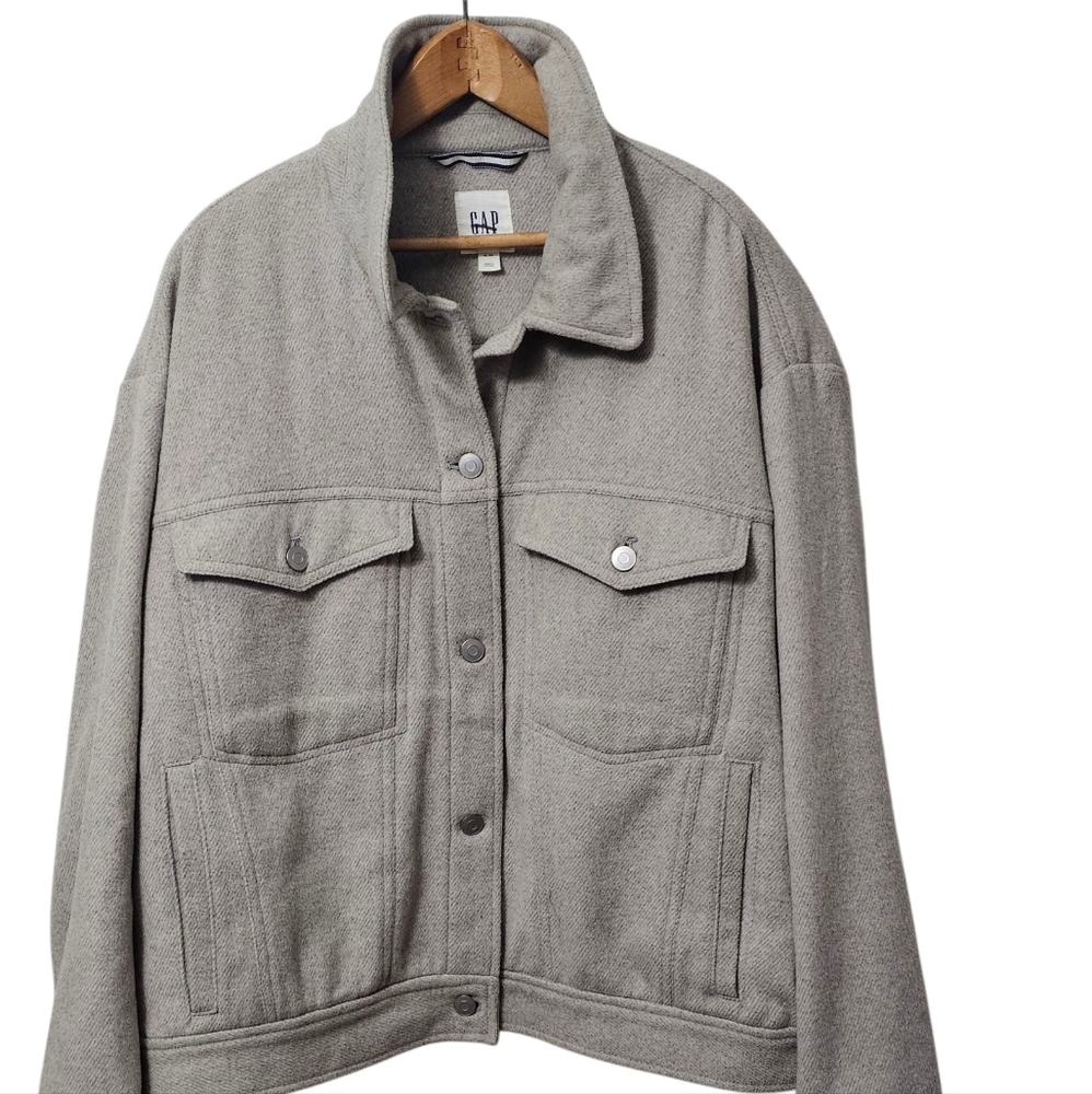 Gap Woolblend Gray Button-Up Jacket